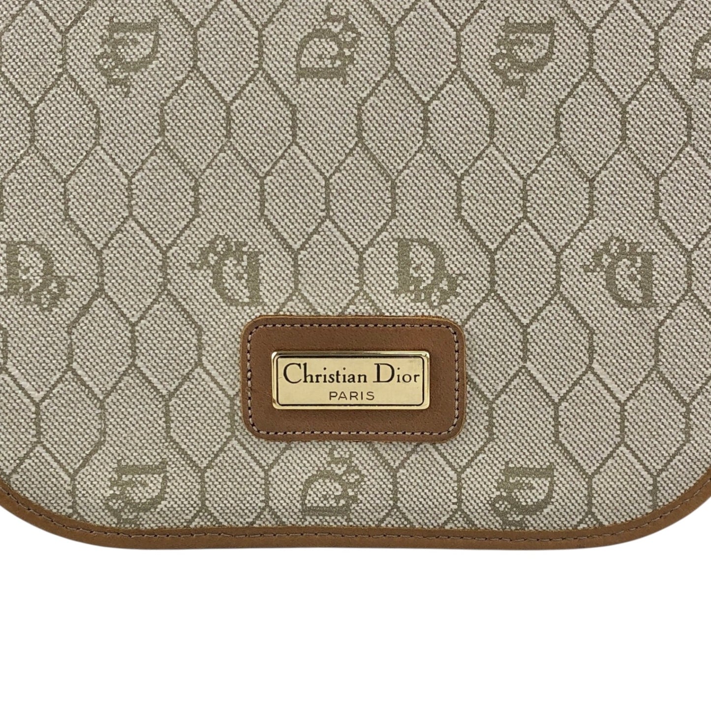 Christian Dior Honeycomb Pattern Small Shoulder bag Beige Vintage tumbw8