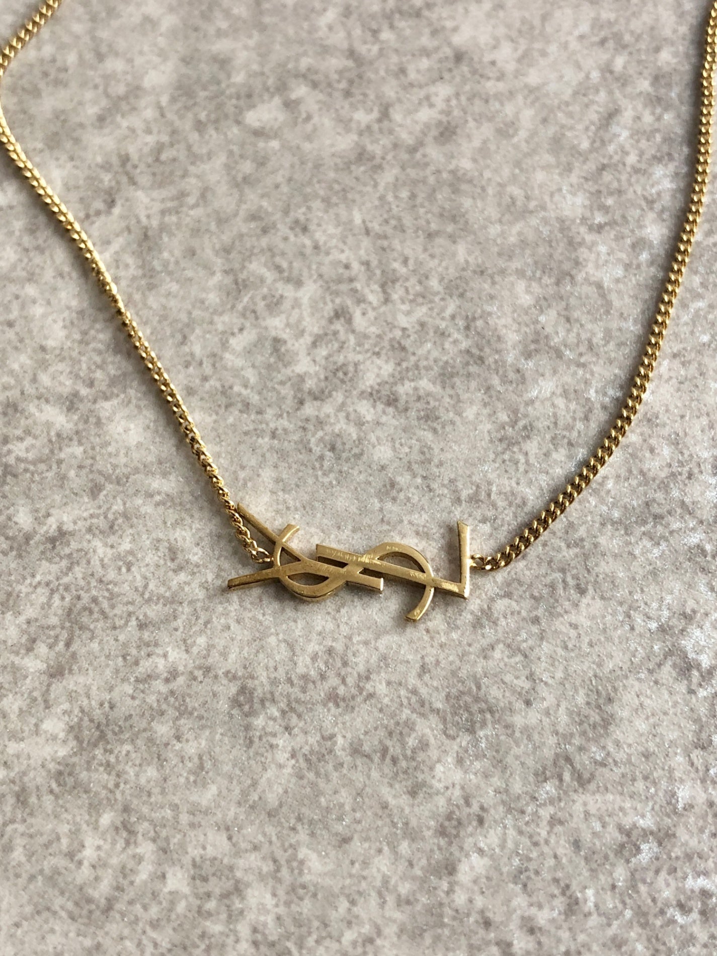 Yves Saint Laurent YSL Logo Bracelet Gold Vintage wanyw8