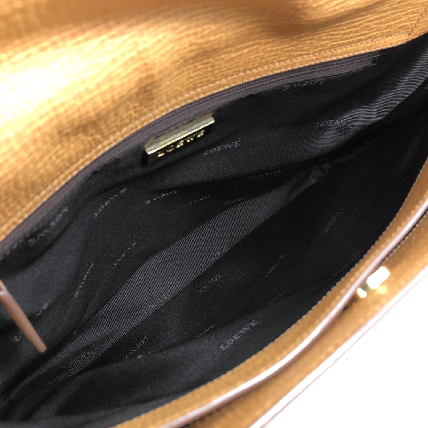 LOEWE Logo Embossed Handbag Camel Vintage smfwpe