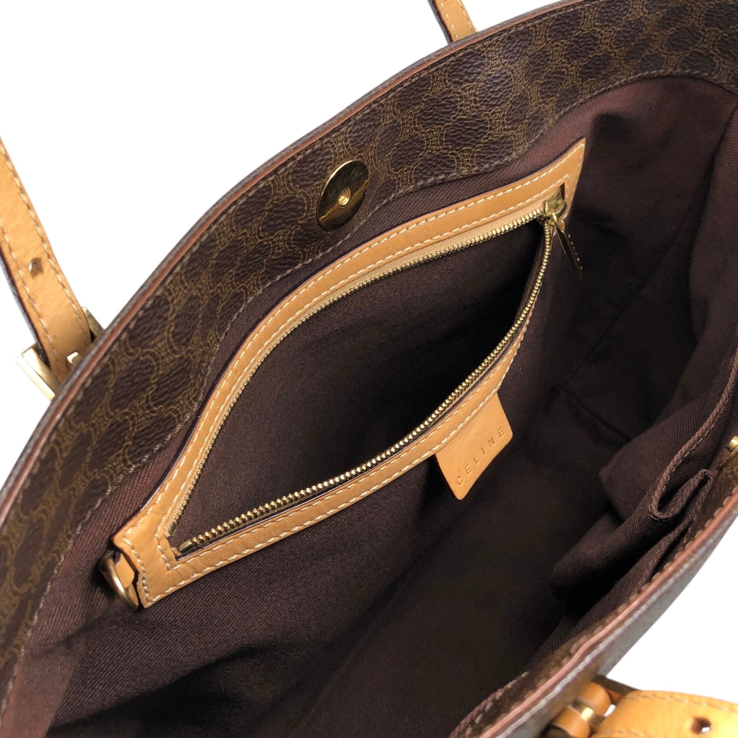 CELINE Macadam Totebag Brown Vintage 8azhcw