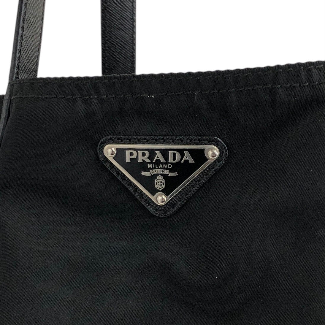 PRADA Triangle Logo Totebag Shoulder bag Black Vintage i2pusx