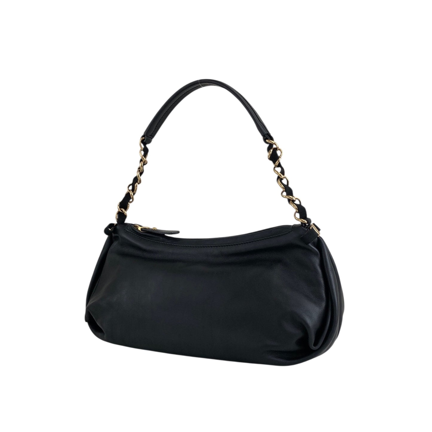 Salvatore Ferragamo Vala Ribbon Chain Shoulder bag Black Vintage j65jf8