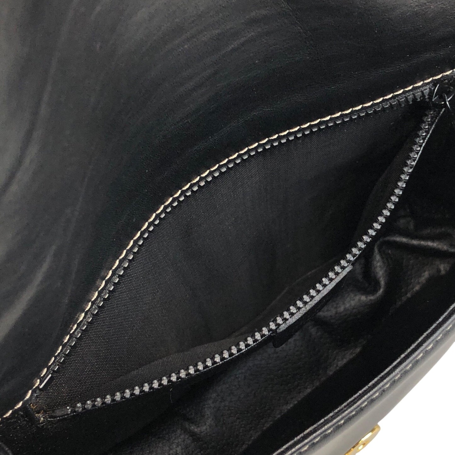 CELINE Belt Buckle Stitch Shoulder bag Black Vintage 8d2v6y
