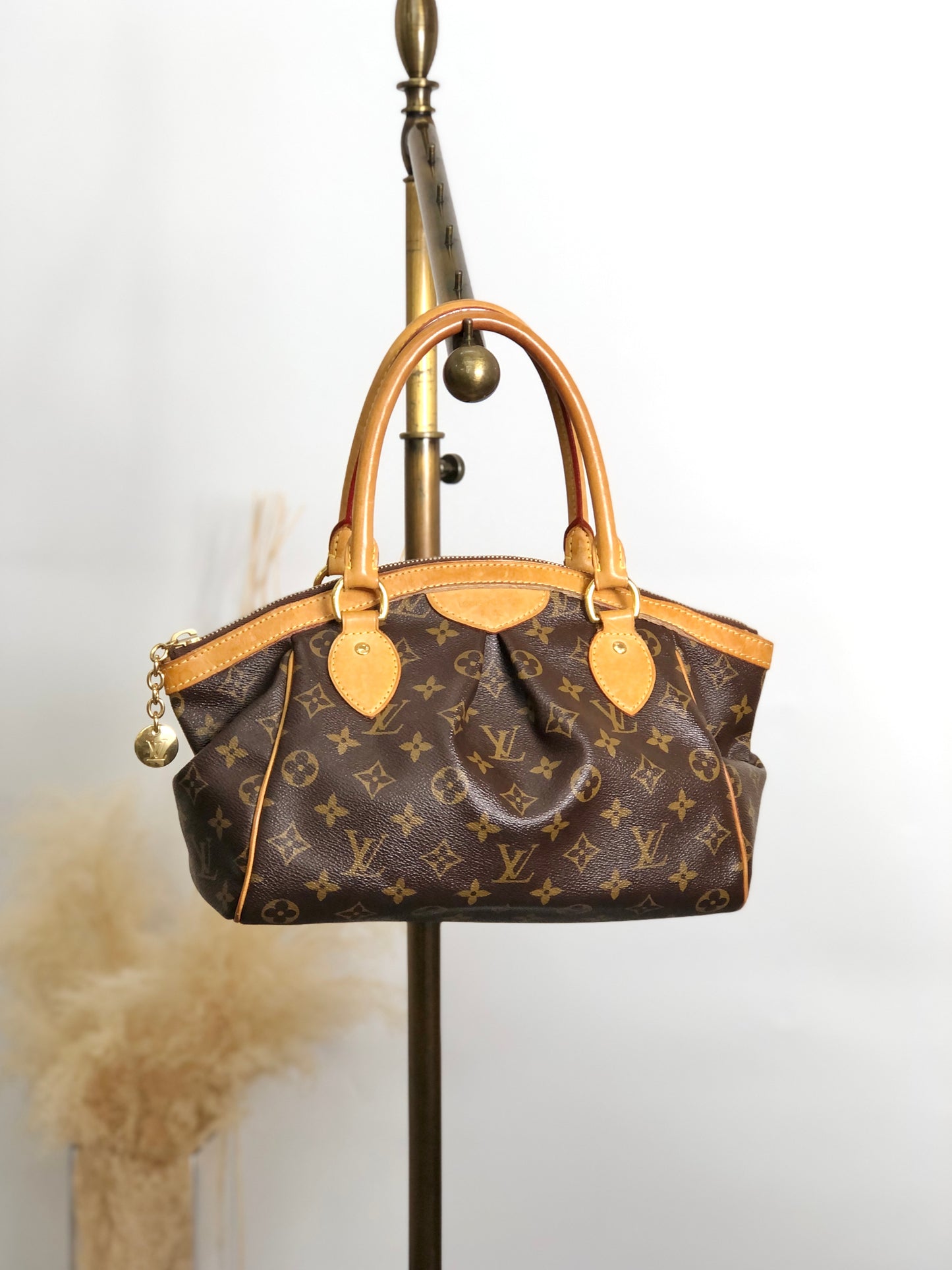 LOUIS VUITTON Monogram Handbag Brown Vintage v3t8ju