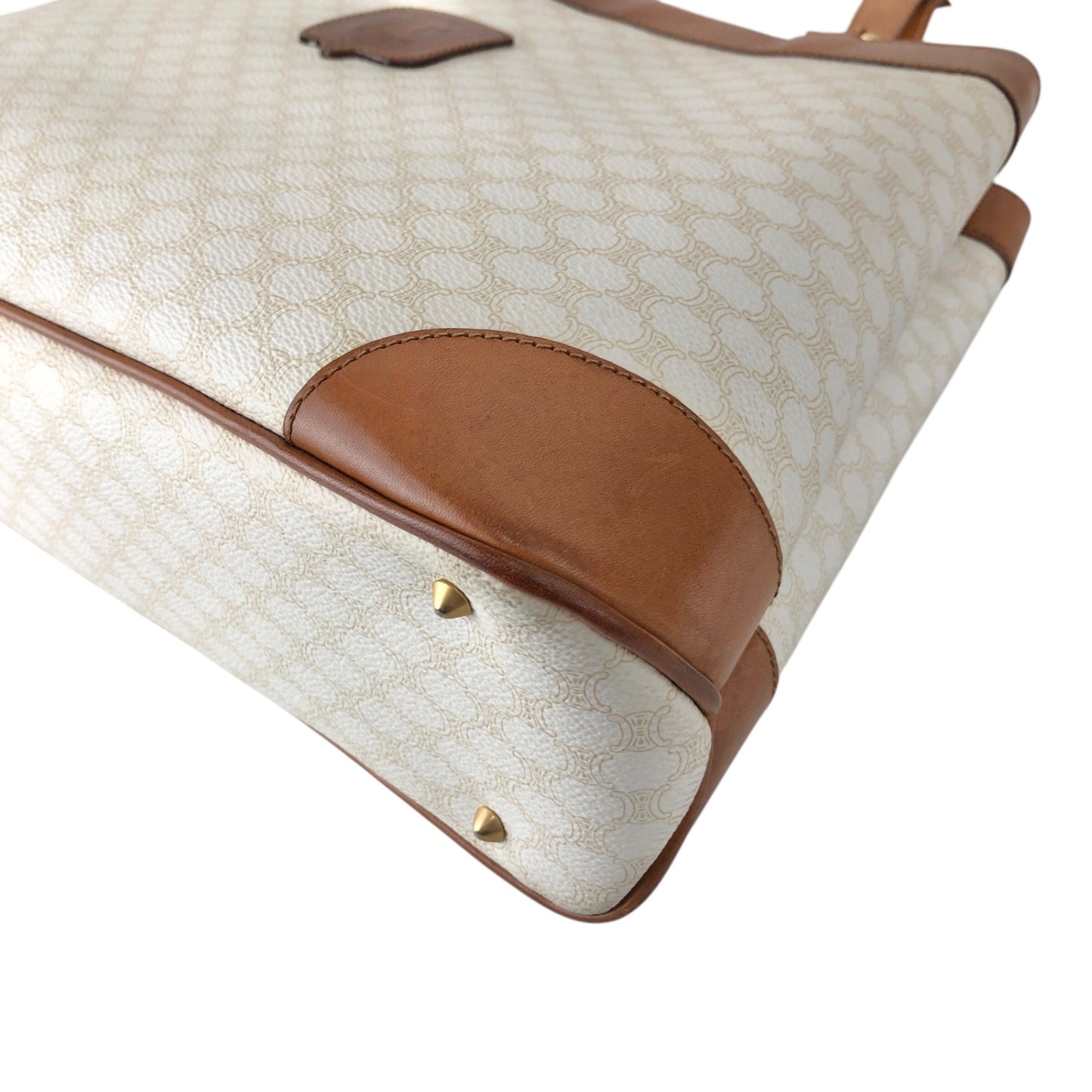 CELINE Macadam Blason Handbag White Vintage jebkgk