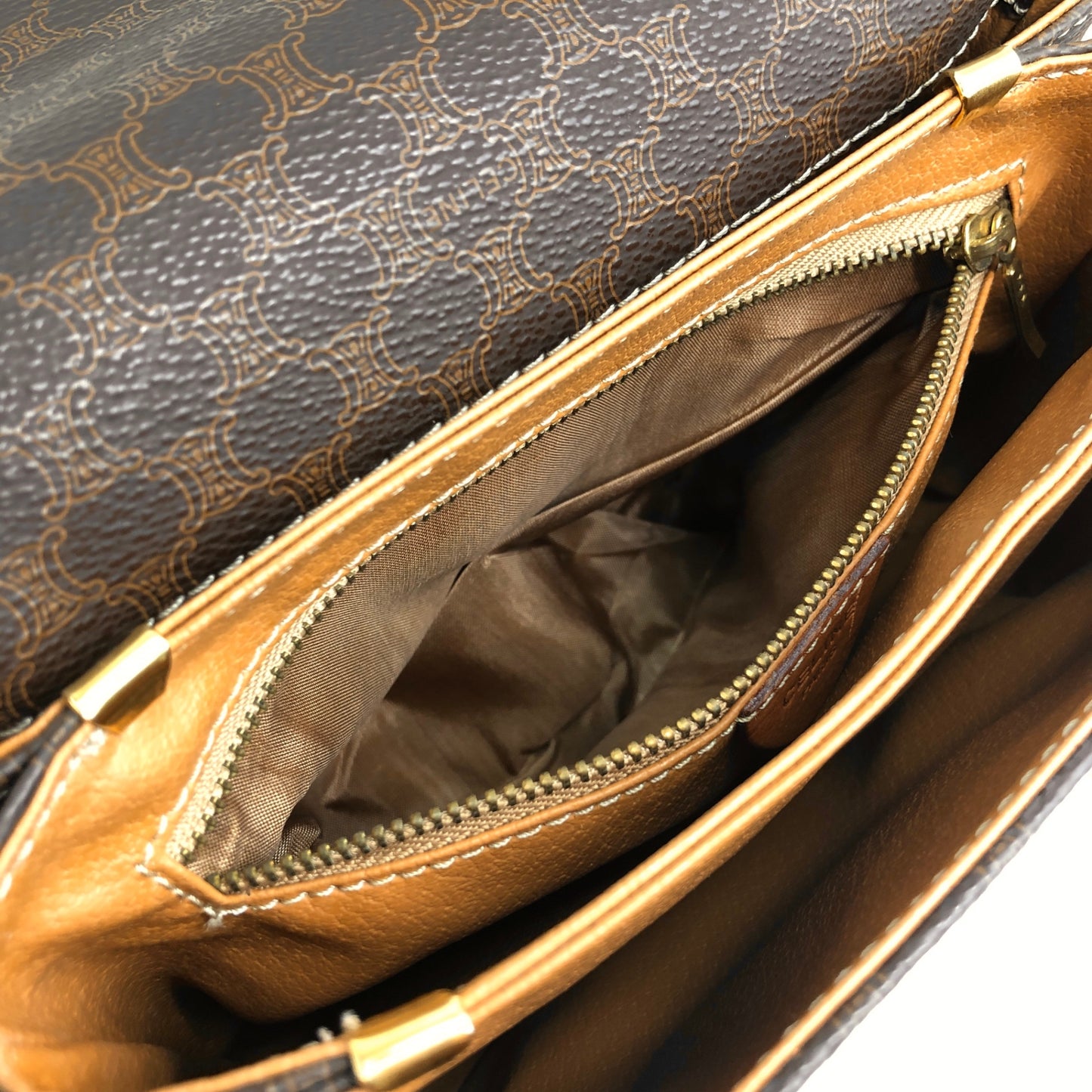 CELINE Macadam Blason Shoulder bag Brown Vintage et4dj5