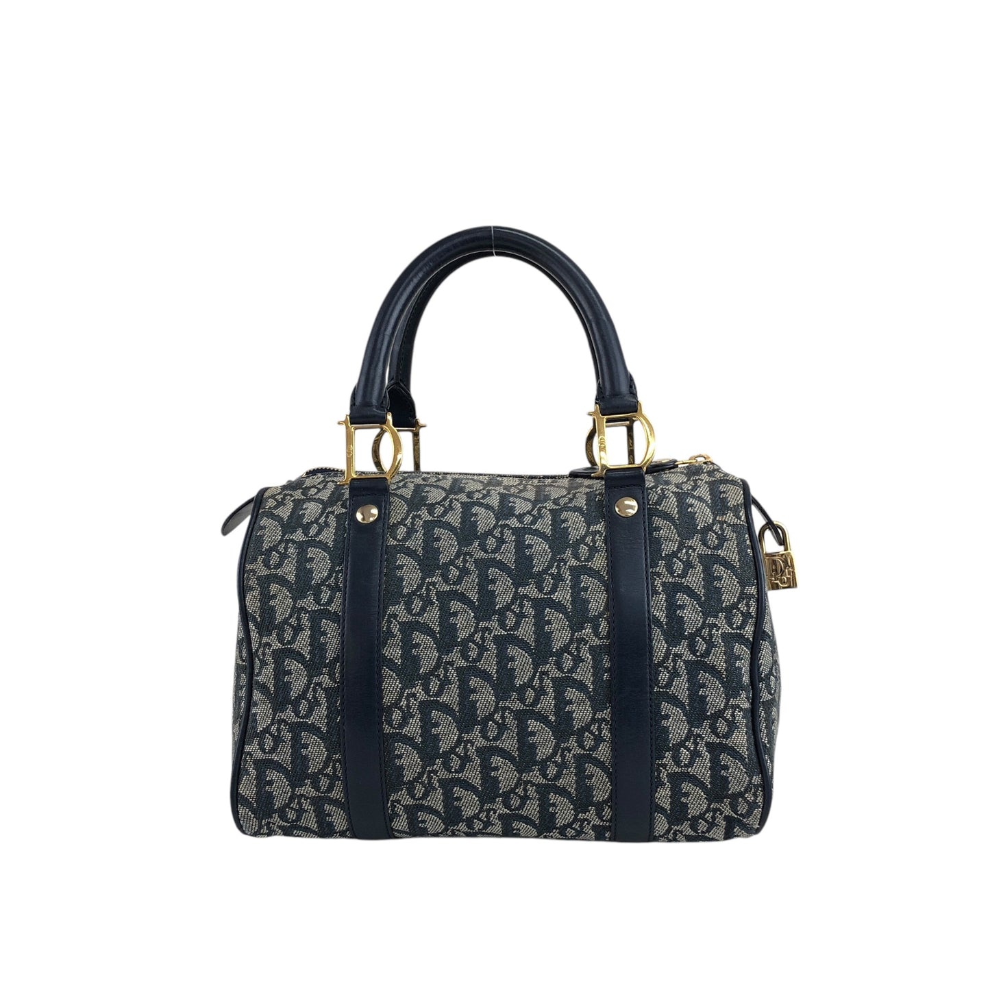 Christian Dior Trotter 手提包波士頓包海軍藍復古 8enpr3