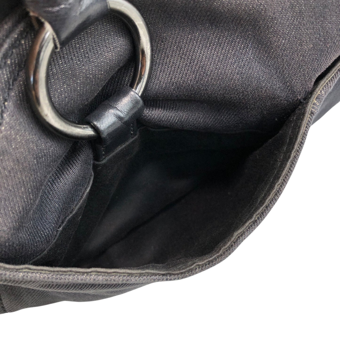 PRADA Triangle Logo Front Pocket Small Boston bag Handbag Black Vintage 7uz66d