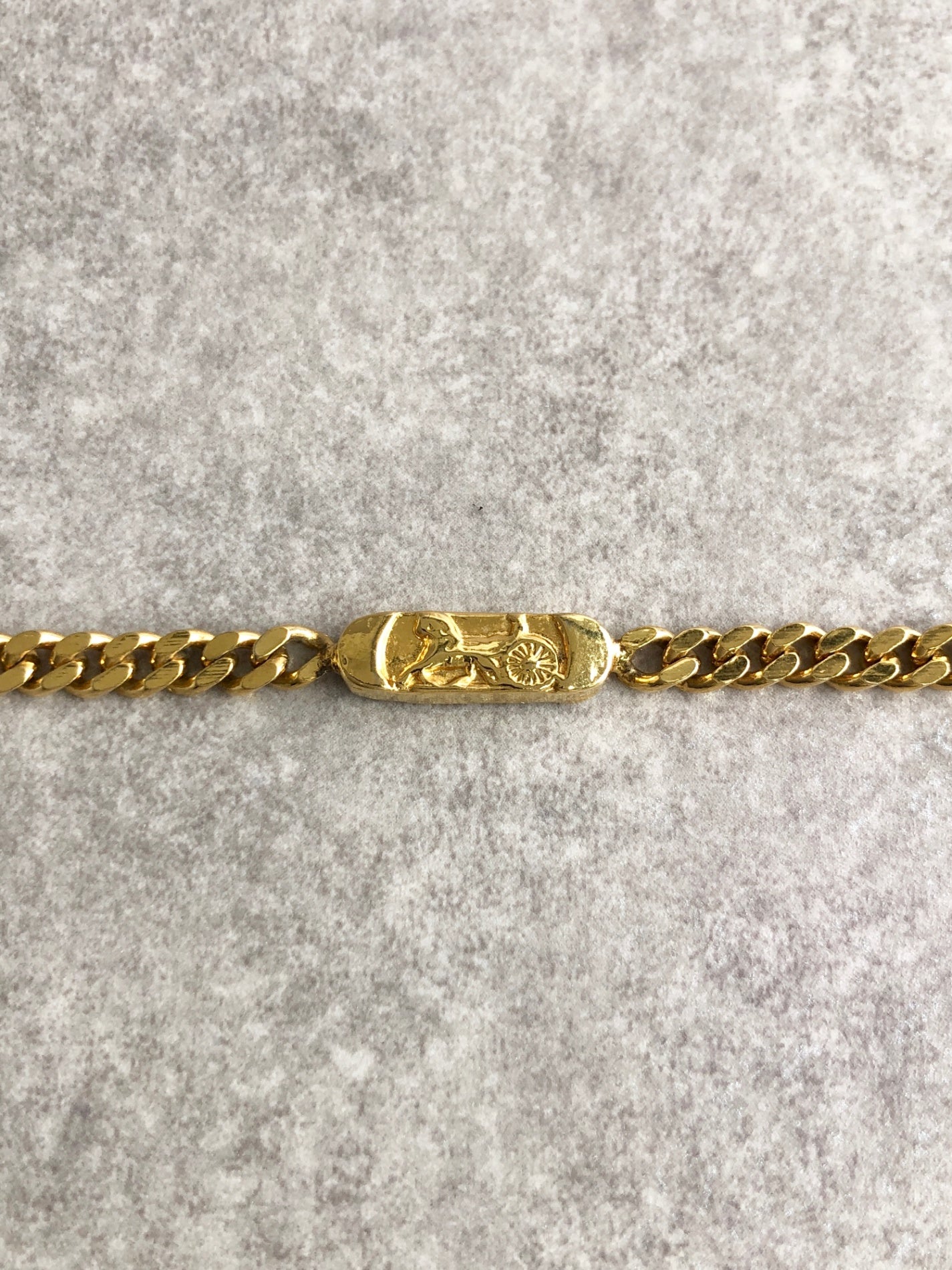 CELINE Horse Carriage Bracelet Gold Vintage reb2u4