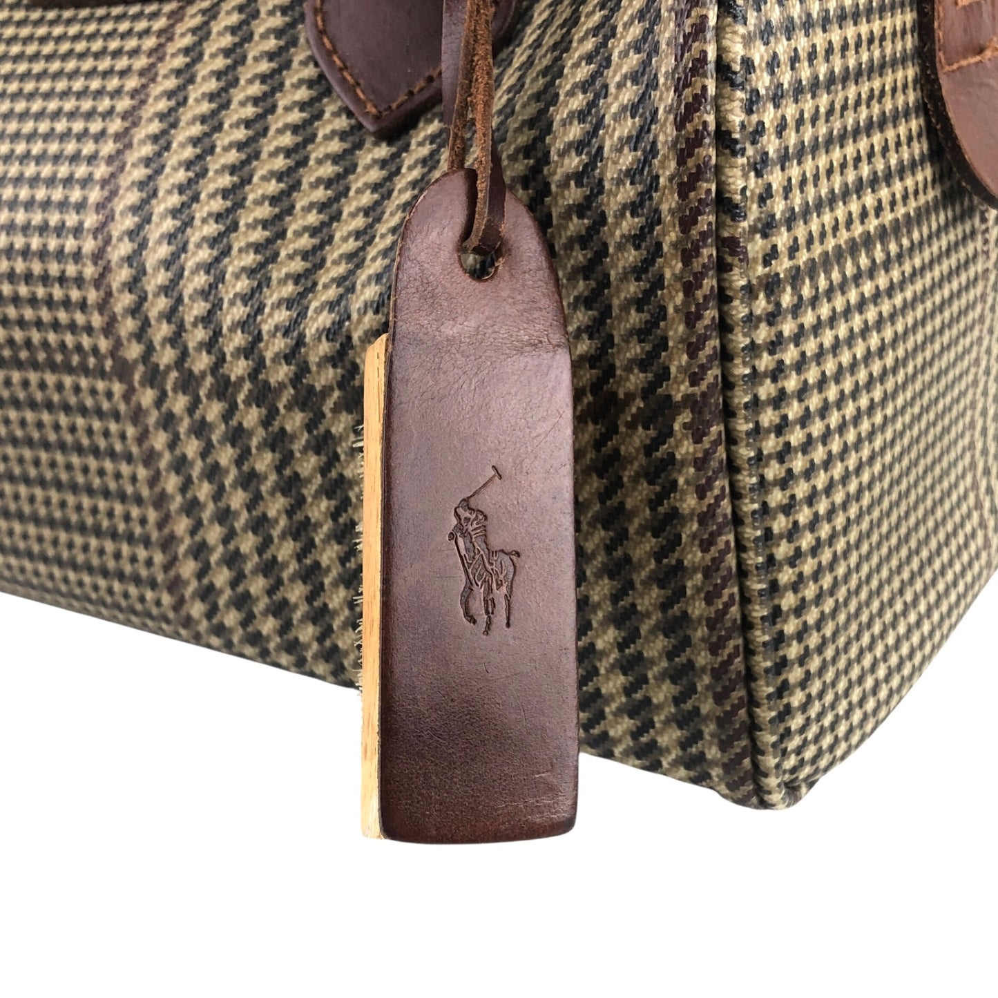 RALPH LAUREN Logo Boston bag Brown Vintage djz8wh