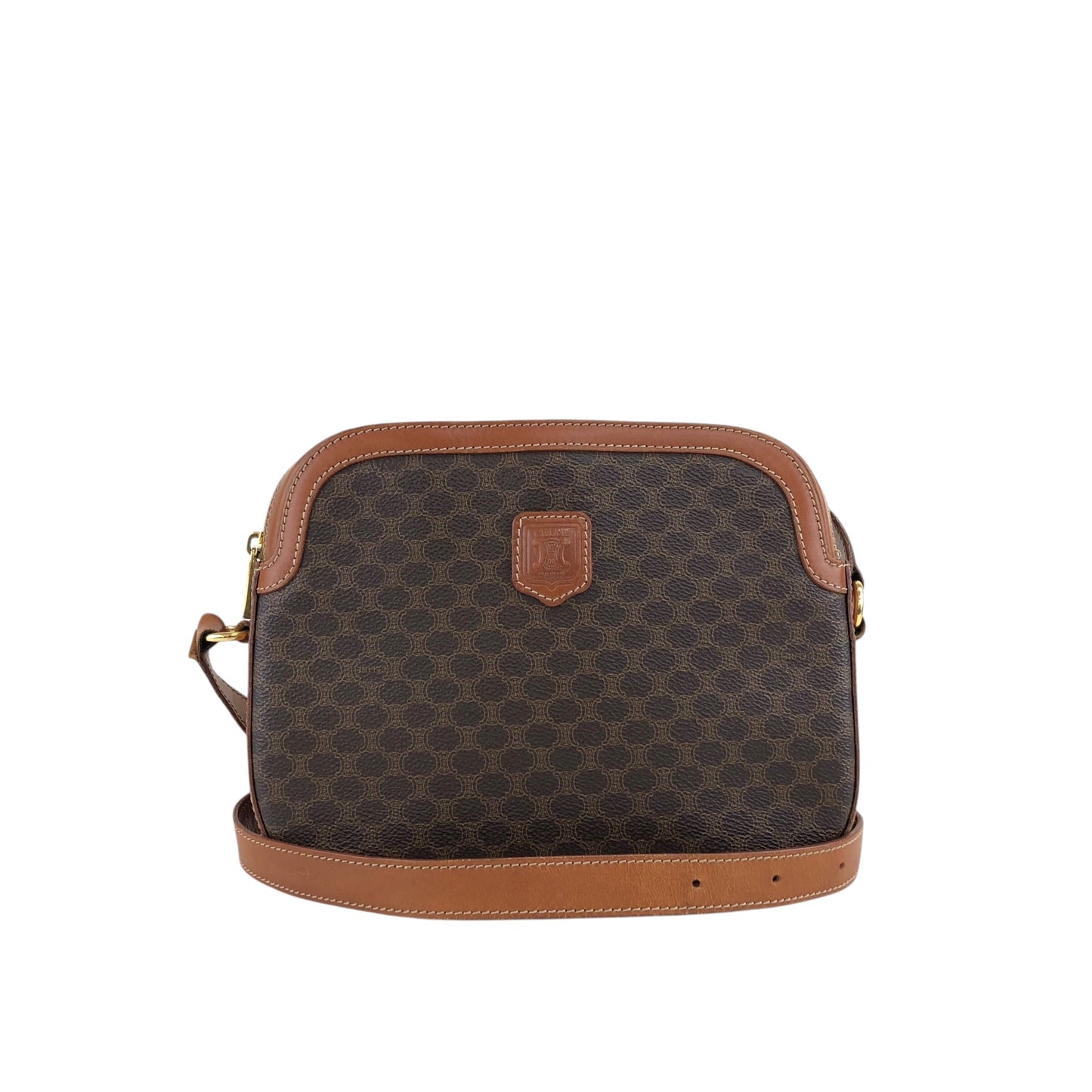 CELINE Macadam Blason Shoulder bag Brown Vintage w3e78d