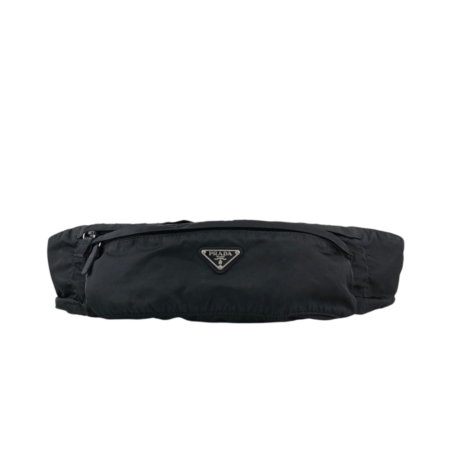 PRADA Tessuto Triangle Logo Sling bag Black Vintage fa4d62