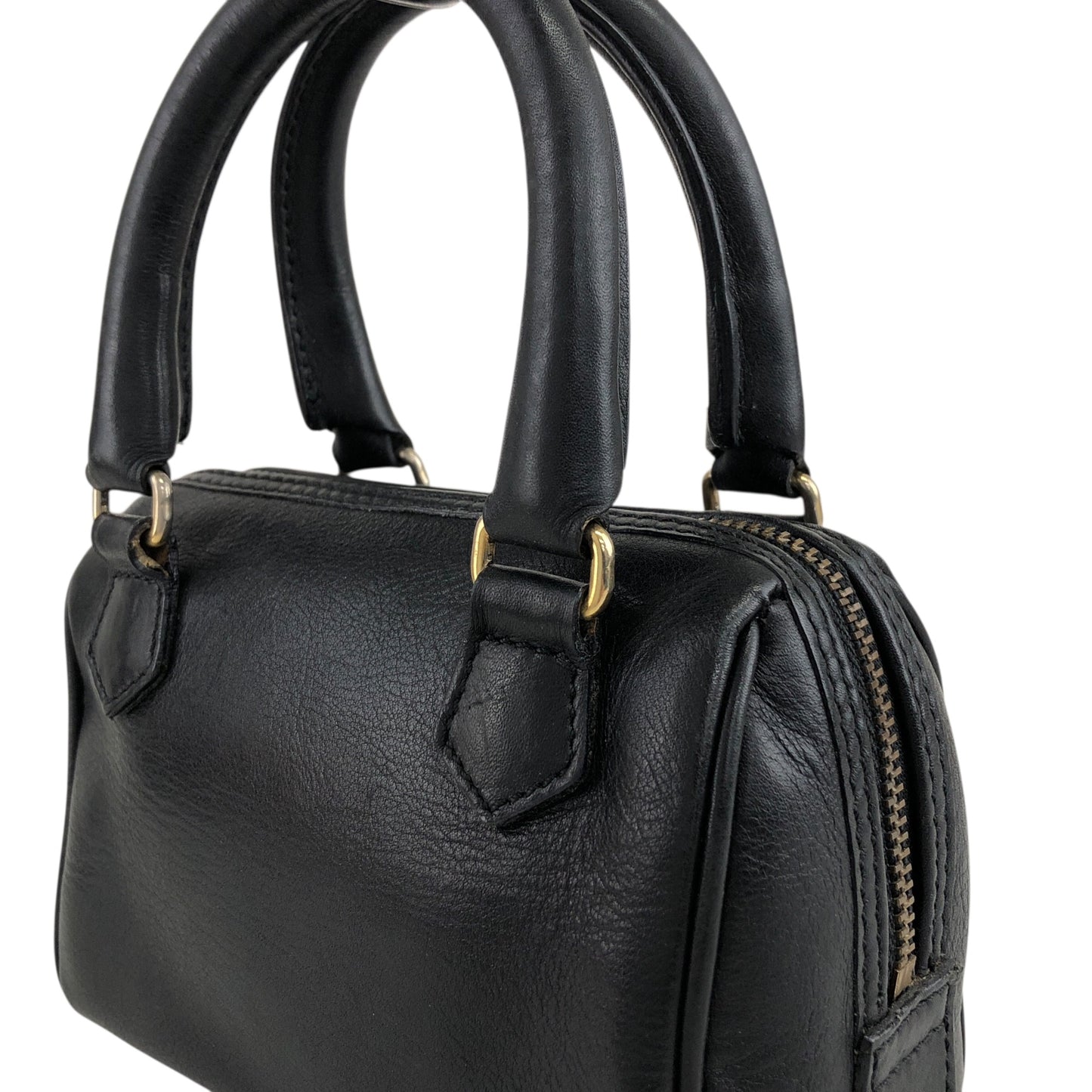 CELINE Two-way Handbag Shoulder bag Black Vintage 2j4avv
