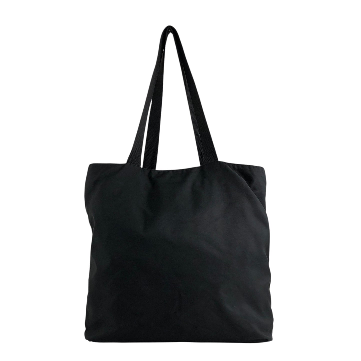 PRADA Triangle Logo Double Pocket Totebag Black Vintage ezms23