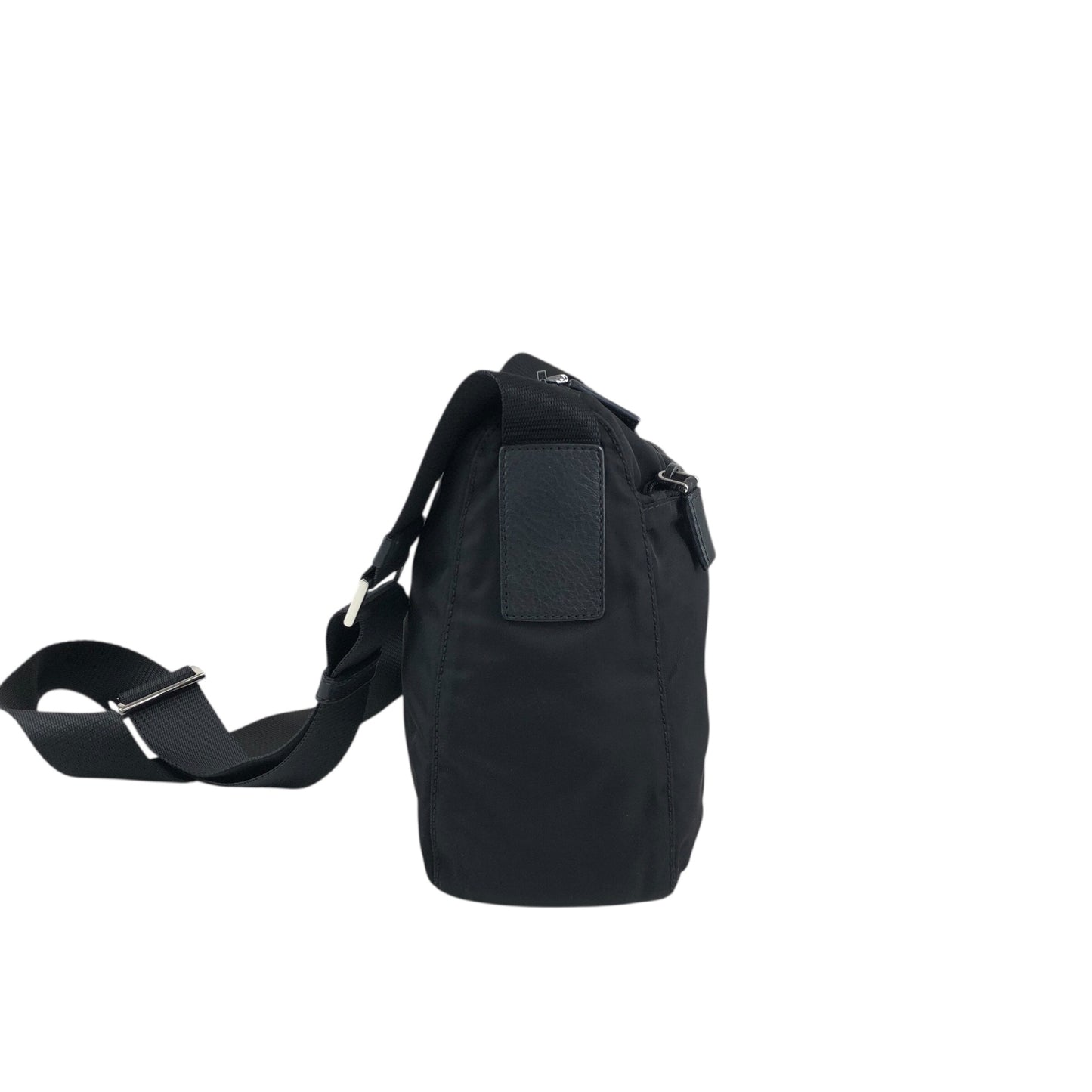 PRADA Triangle Logo Shoulder bag Black Vintage ik68if