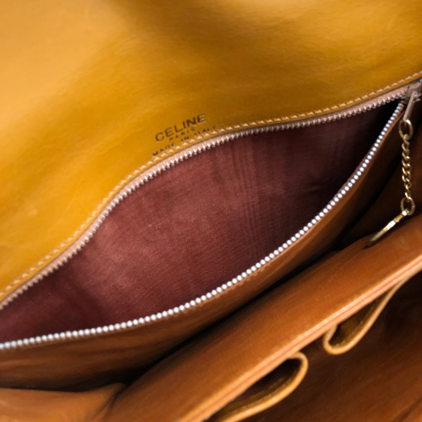 CELINE Horse Carriage Shoulder bag Camel Vintage uv4ggf
