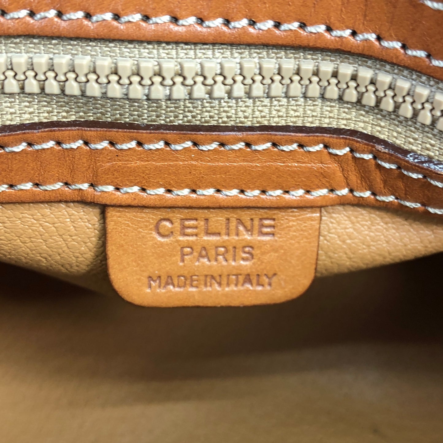 CELINE Macadam Blason Handbag Brown Vintage uimgxw