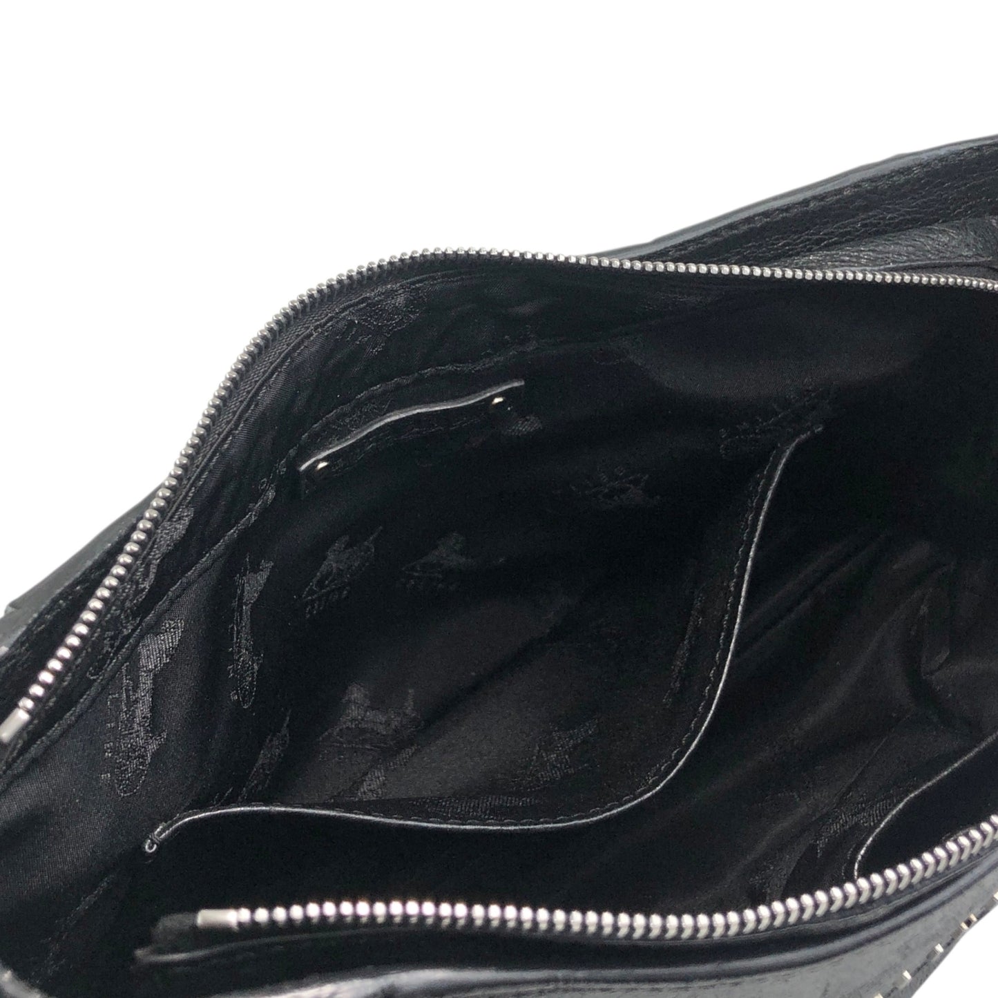 CELINE Horse Carriage Logo Handbag Hobobag Black Vintage hieixd
