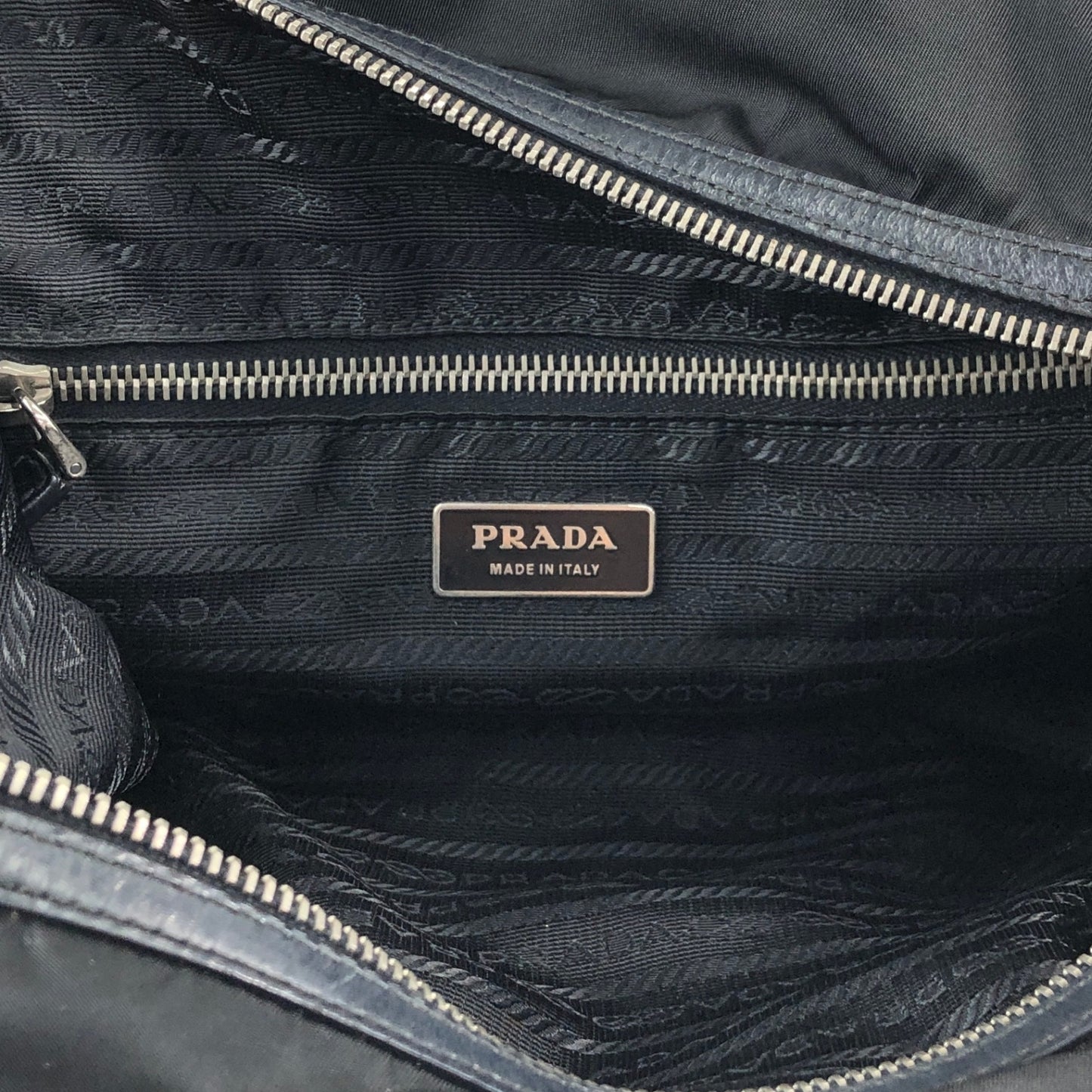 PRADA Tessuto Triangle Logo Small Boston bag Handbag Black Vintage pde7em