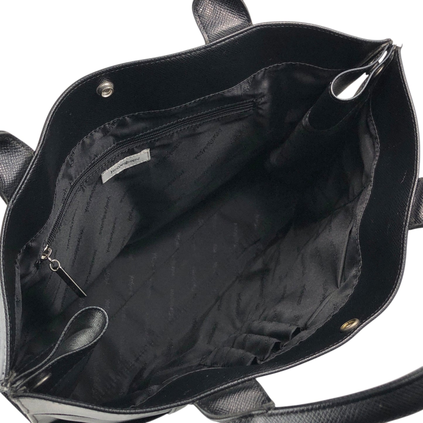 Yves Saint Laurent Logo Handbag Black Vintage 7pcndx