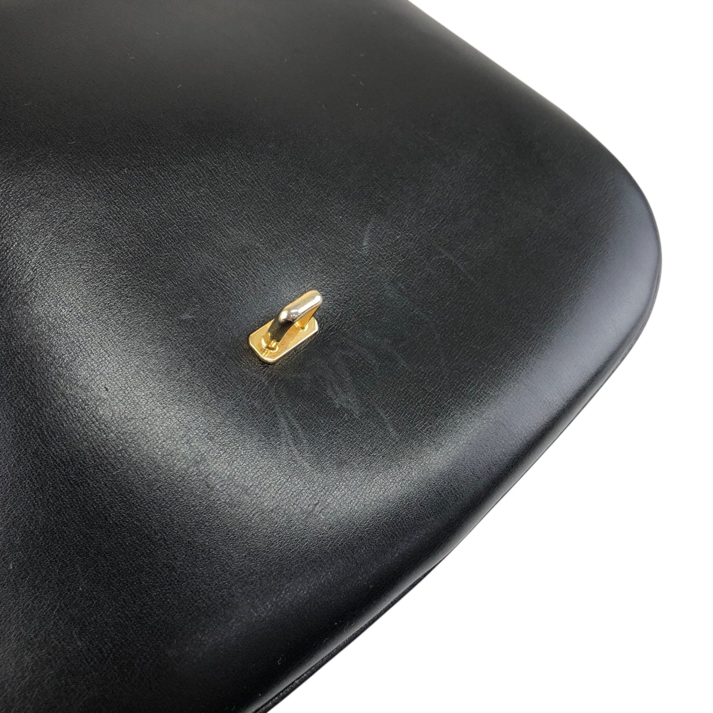 CELINE Blason Front Buckle Shoulder bag Black Vintage ery5dr