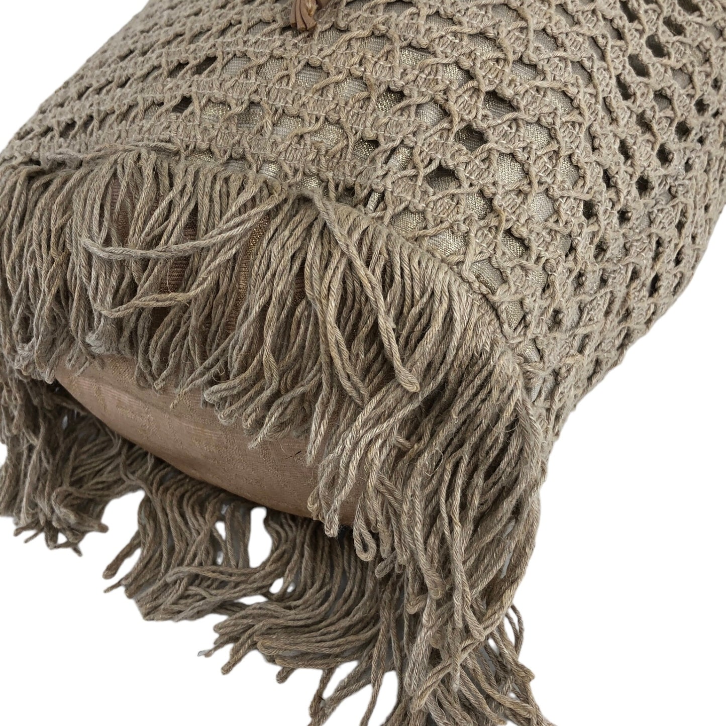 FENDI Zucca Drawstring Shoulder bag Beige Vintage p8rb6m