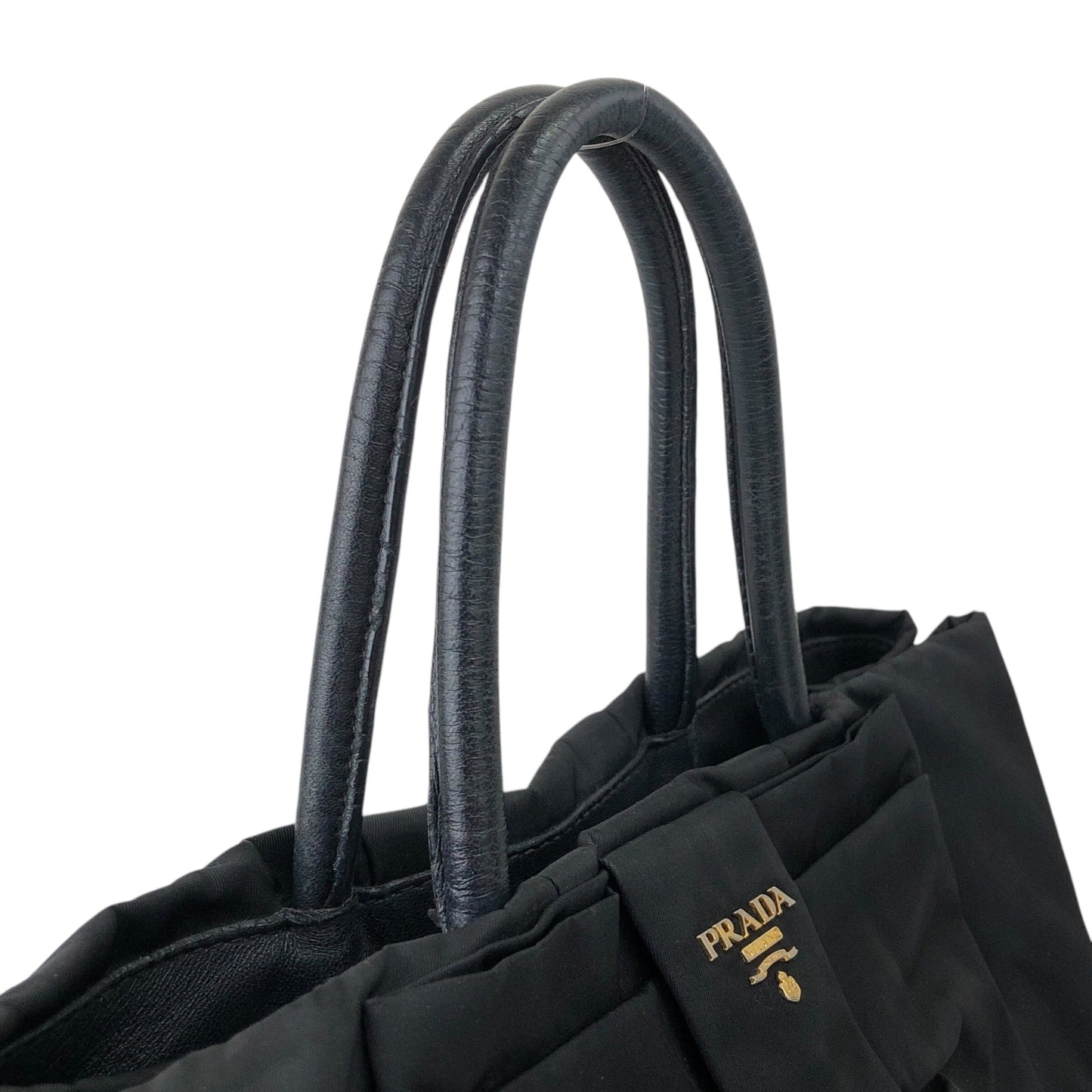 PRADA Logo Handbag Black Vintage embxsx
