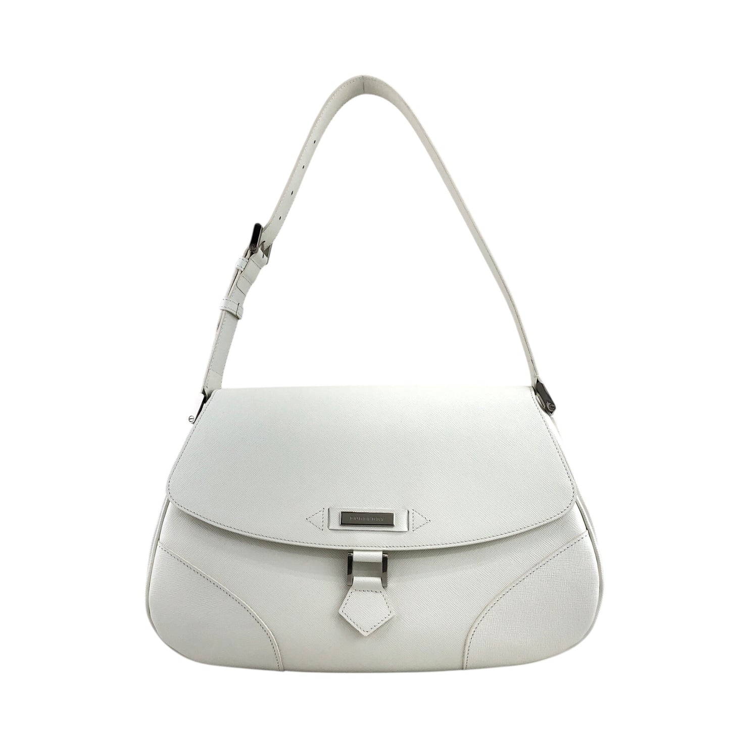 BURBERRY Logo Shoulder bag White Vintage p83cj4