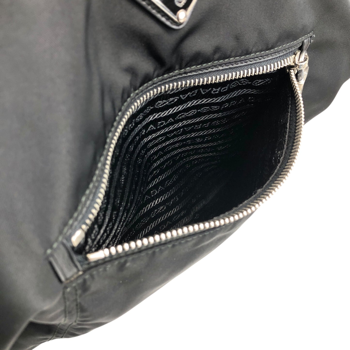 PRADA Triangle Logo Two-way Handbag Shoulder bag Black Vintage 5t57j2
