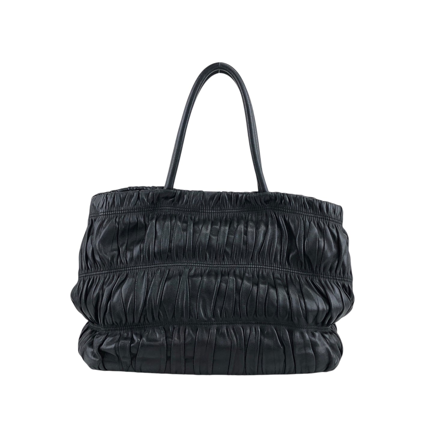 PRADA Ribbon Motif Two-way Handbag Shoulder bag Black Vintage hfsinw