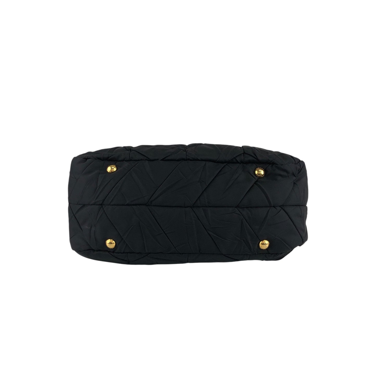 PRADA Logo Chain Handbag Black Vintage bruewc