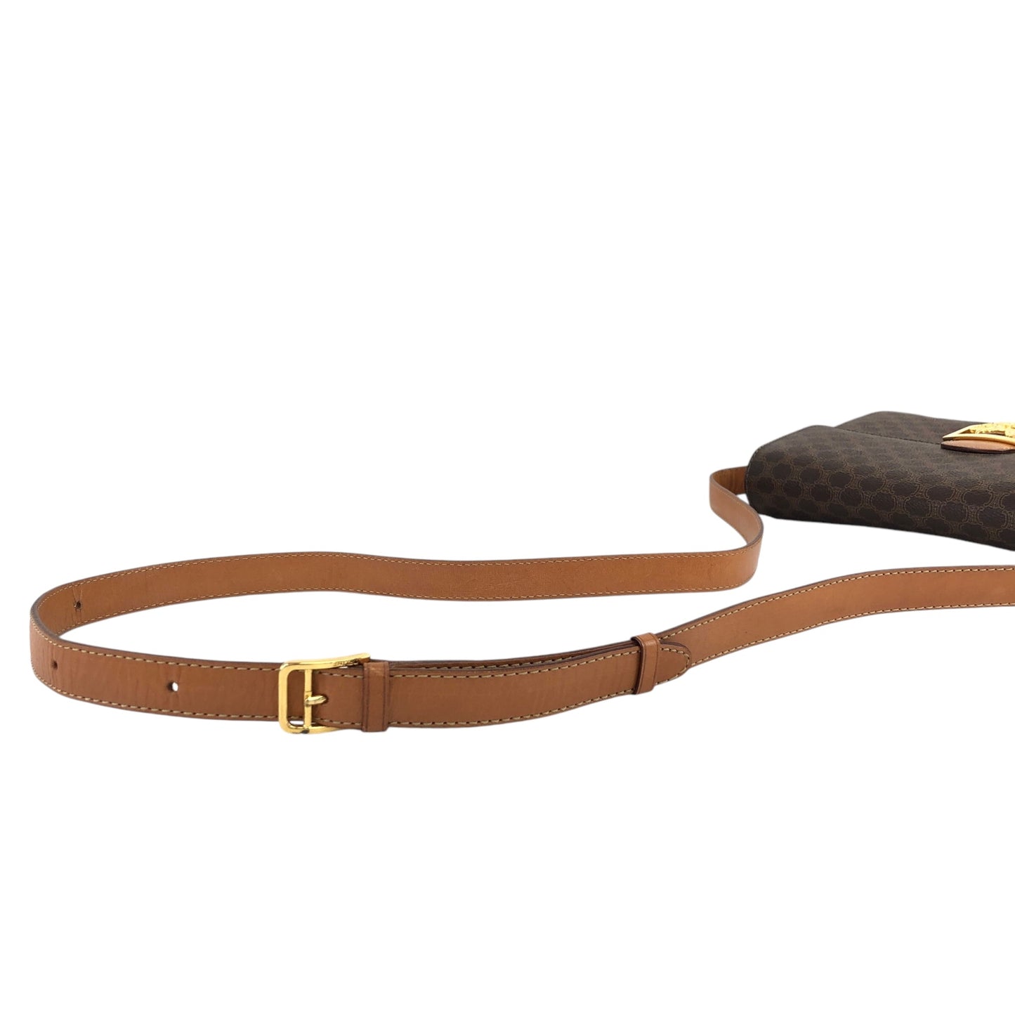 CELINE Macadam Horse Carriage Shoulder bag Brown Vintage dccdnx