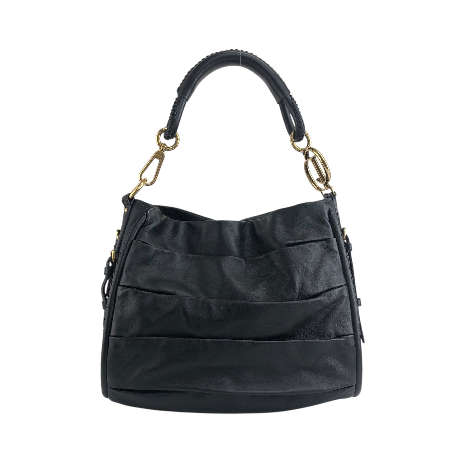 Christian Dior Logo Motif Shoulder bag Black Vintage fudavv