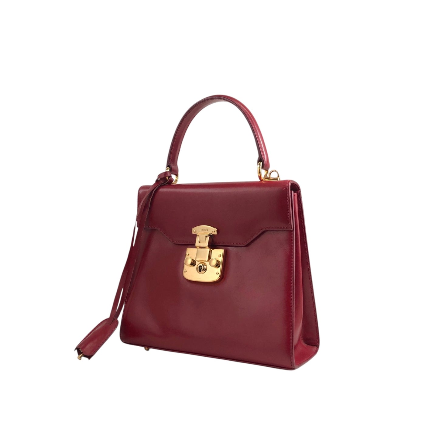 GUCCI Two-way Handbag Shoulder bag Red Vintage stnb53