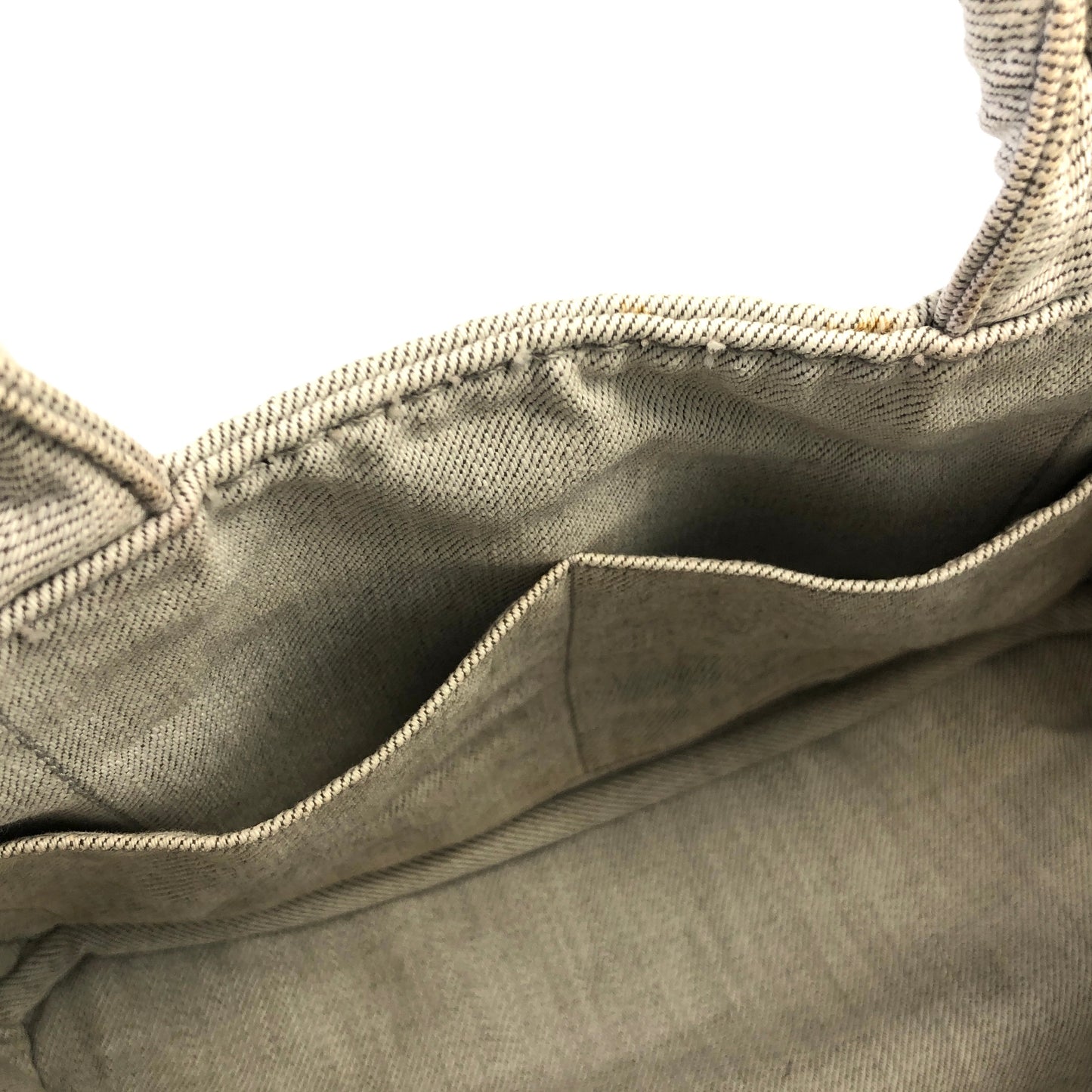 PRADA Canapa Canvas Totebag Shoulder bag Light Gray Vintage h4aifs