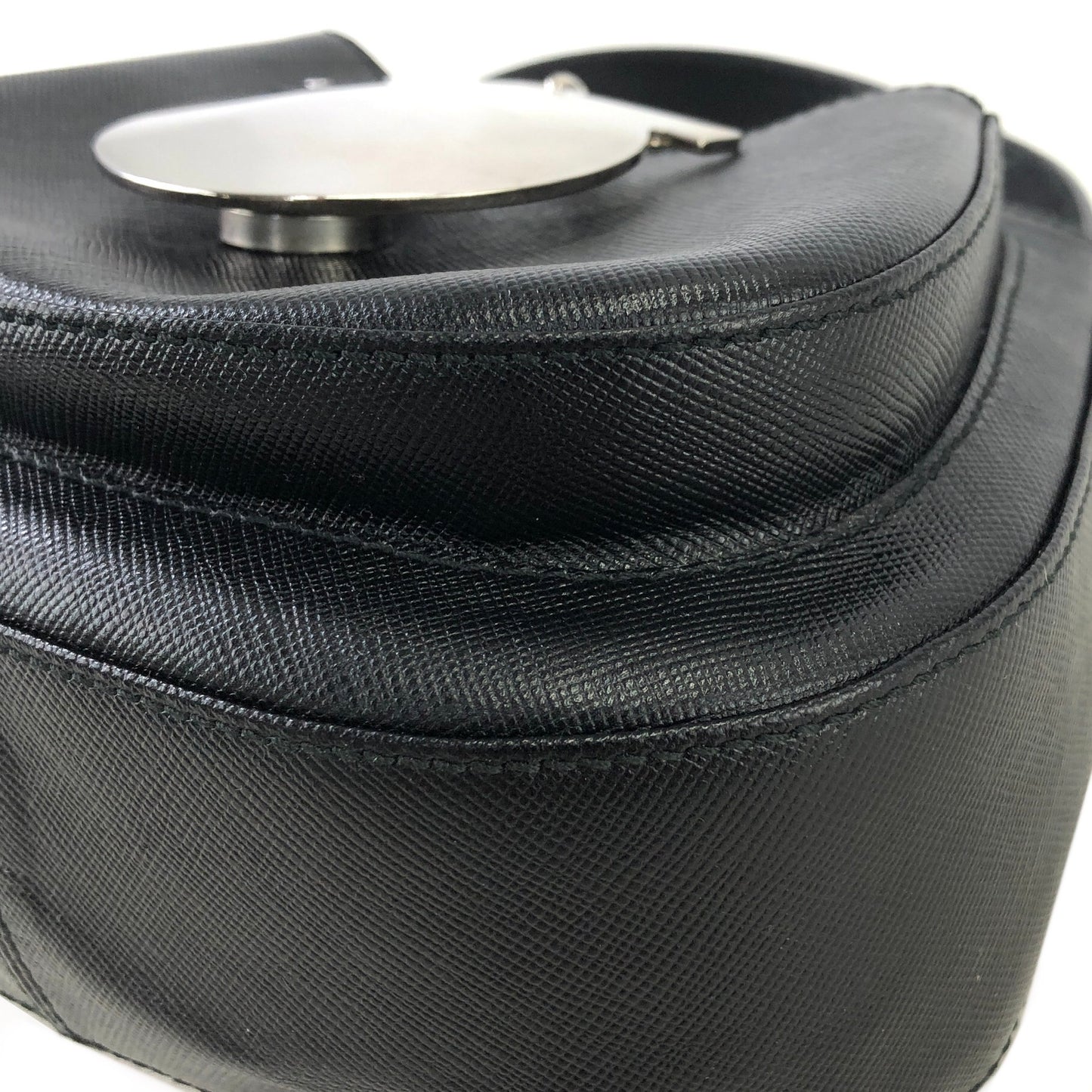 Salvatore Ferragamo Gancini Leather Handbag Minibag Black Vintage wnbrav