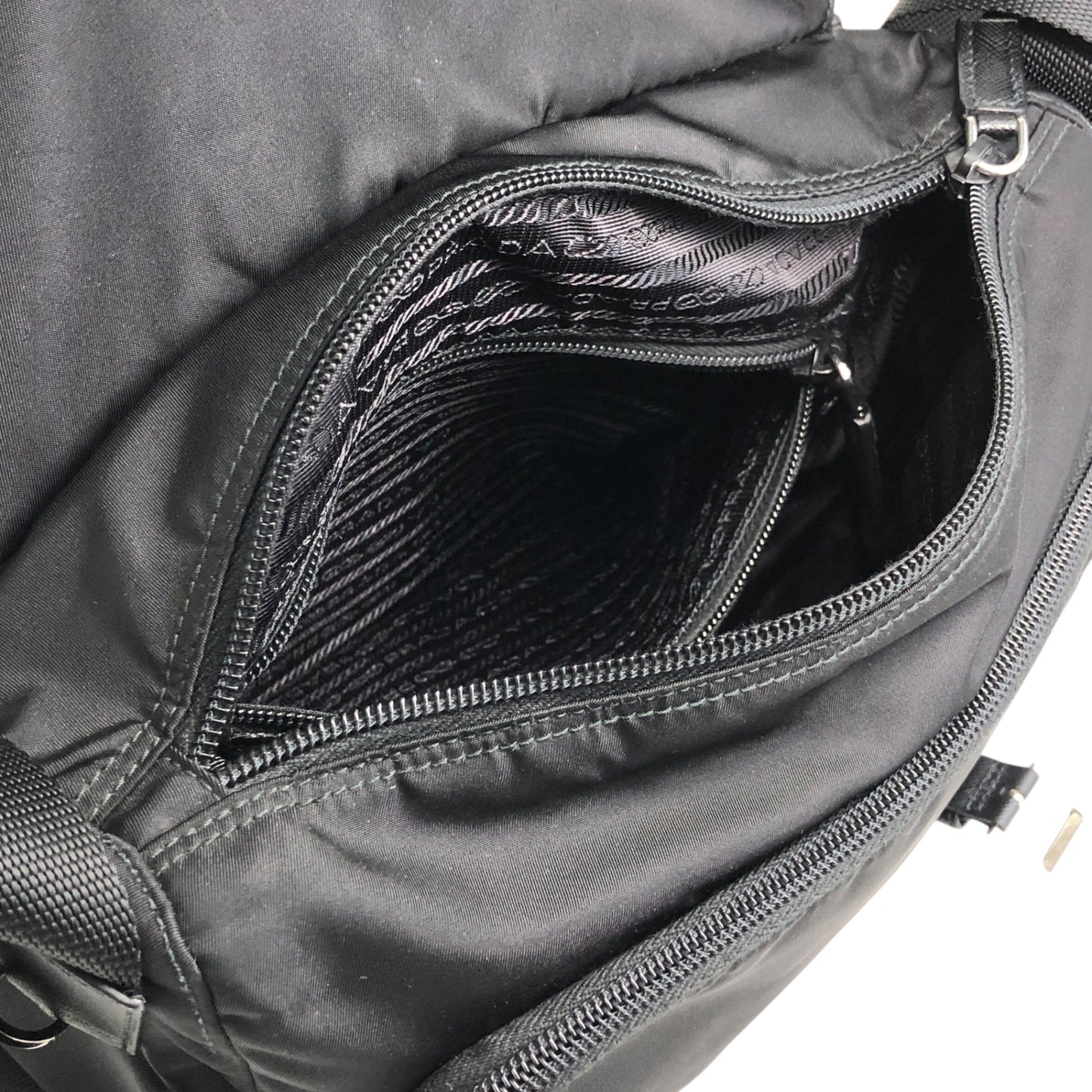 PRADA Triangle Logo Shoulder bag Black Vintage c3szxv