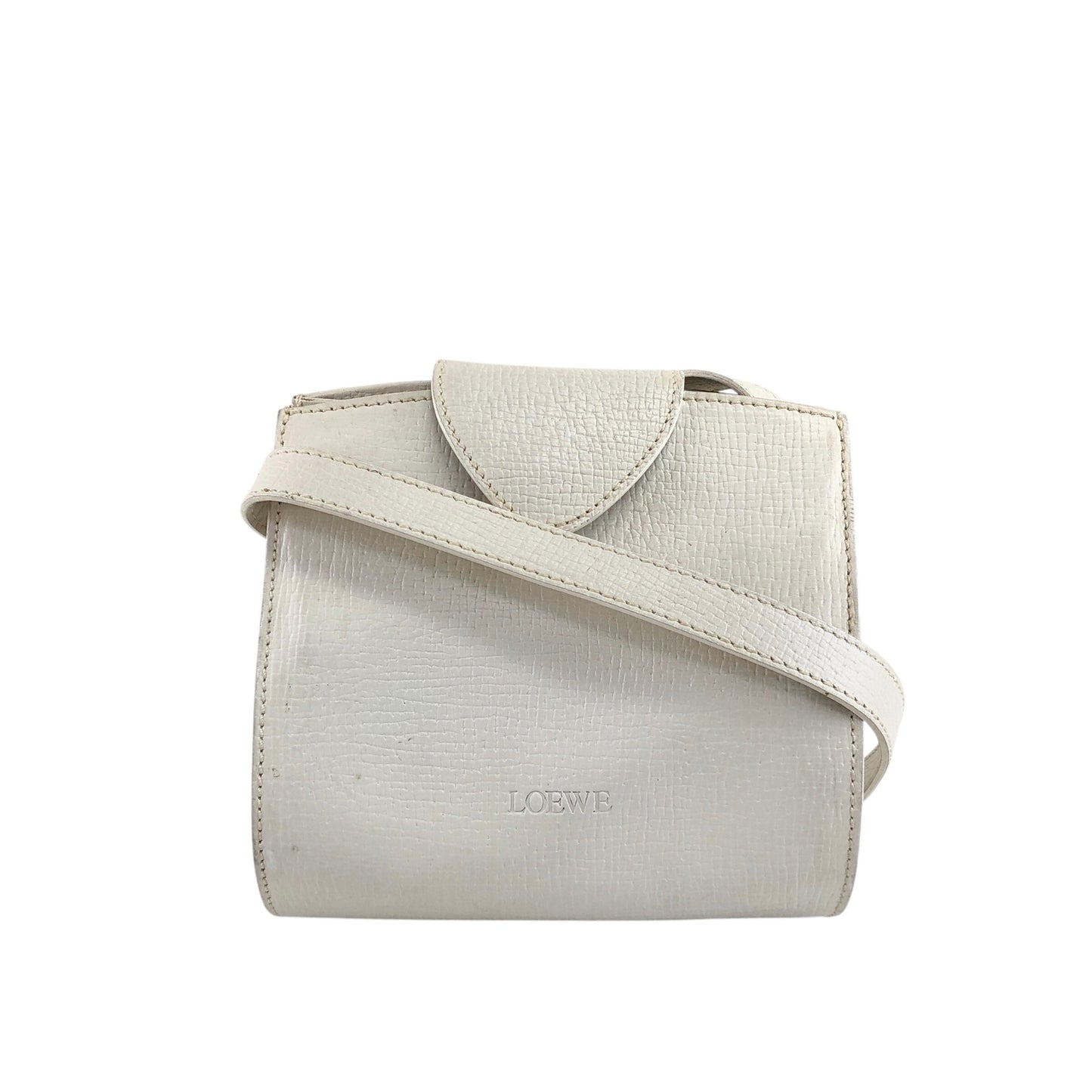 LOEWE Logo Embossed Shoulder bag Ivory Vintage sj6yij