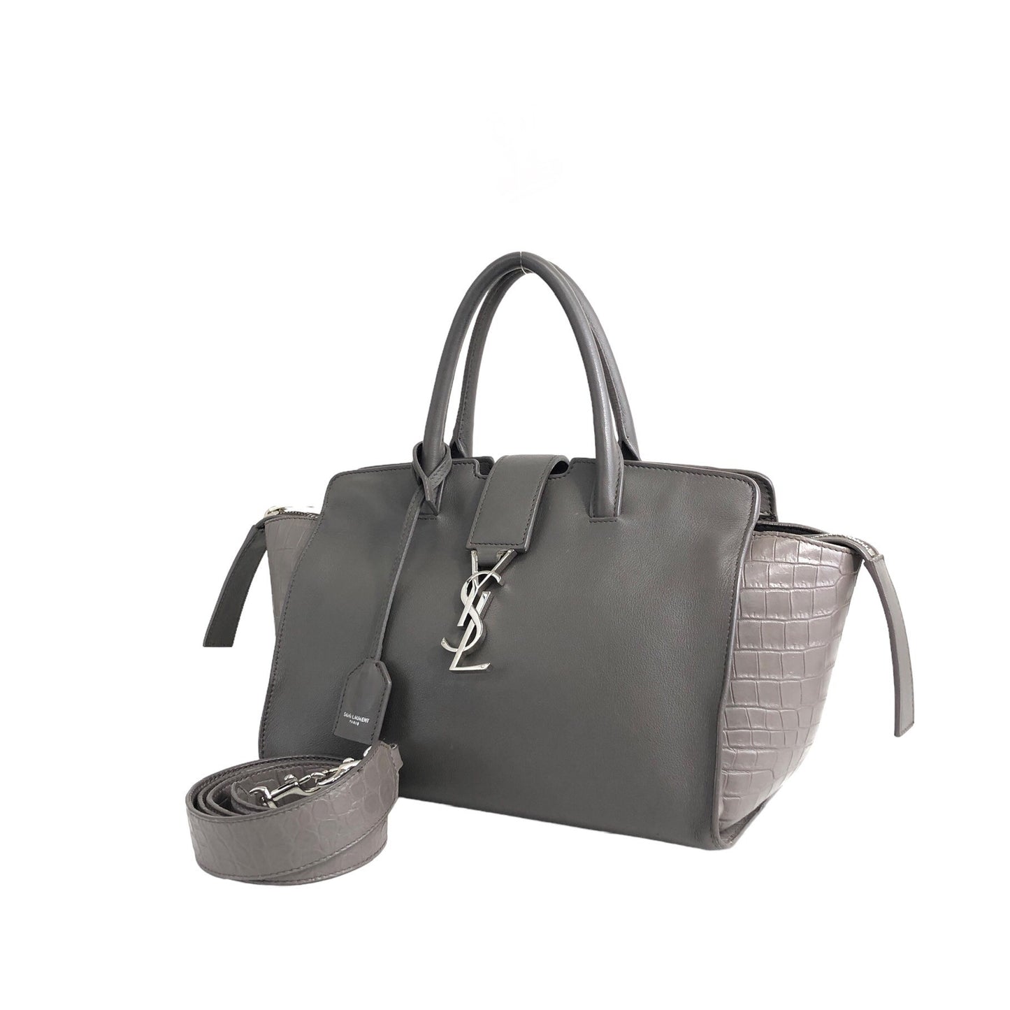 Saint Laurent Two-way Handbag Shoulder bag Gray Vintage amj5ej