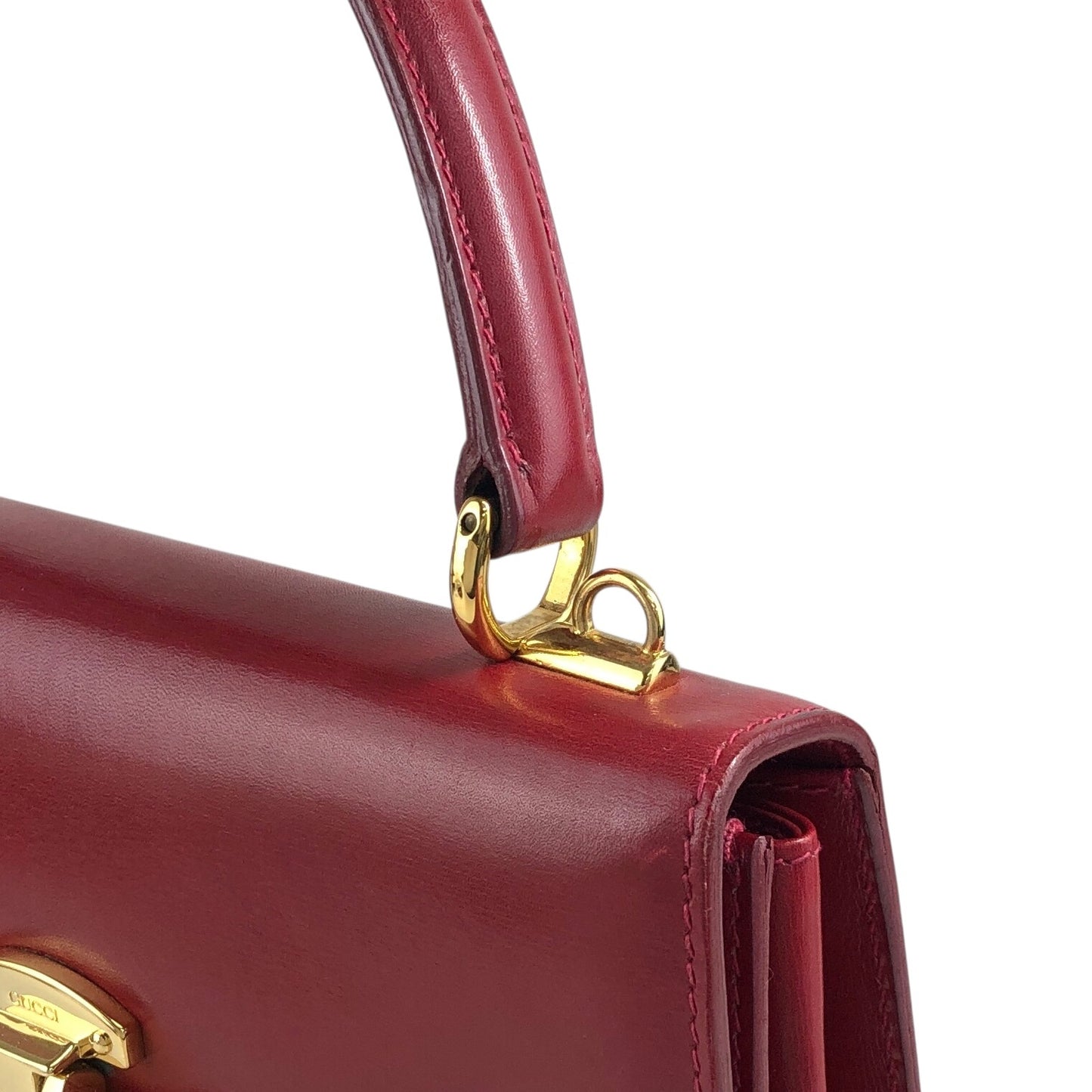 GUCCI Two-way Handbag Shoulder bag Red Vintage stnb53