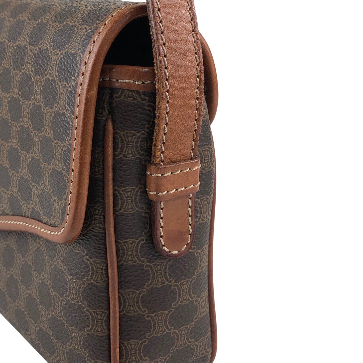 CELINE Macadam Blason Shoulder bag Brown Vintage 2mumnz