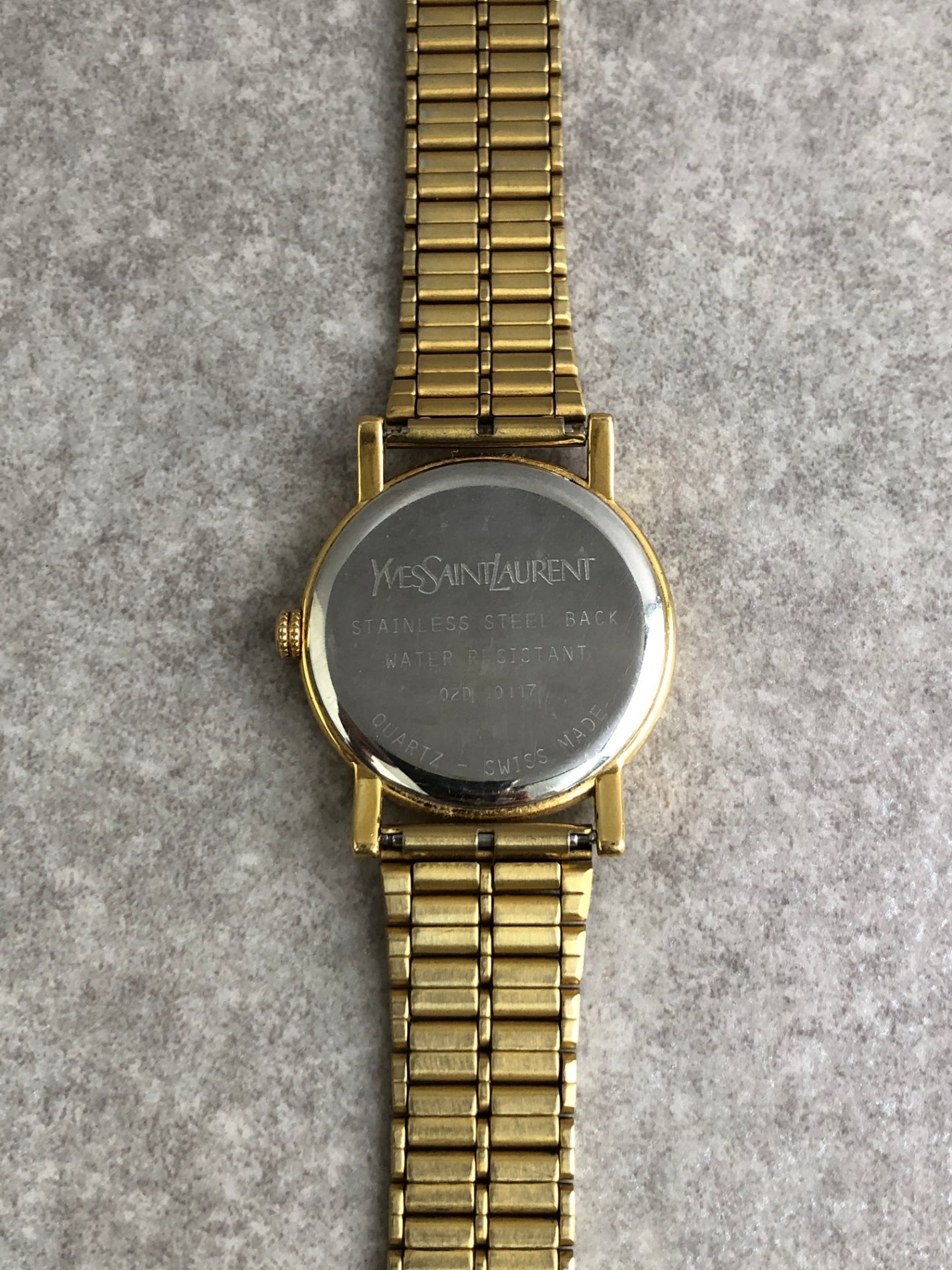 Yves Saint Laurent YSL Logo Watch Gold Vintage fs4ma2