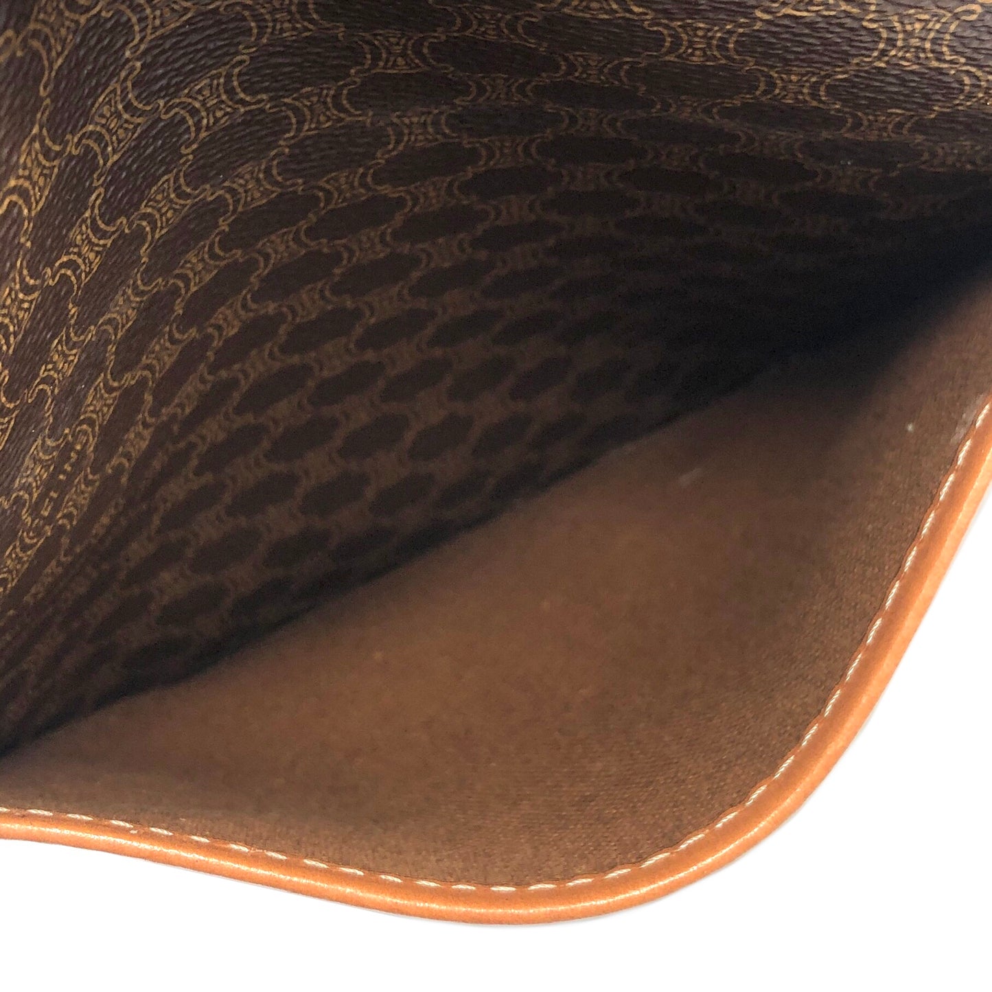 CELINE Macadam Blason Buckle Crossbody Shoulder bag Brown Vintage yge8nd