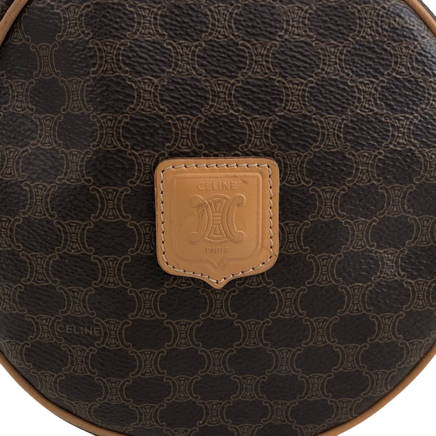 CELINE Macadam Blason Round Shoulder bag Brown Vintage teecbu