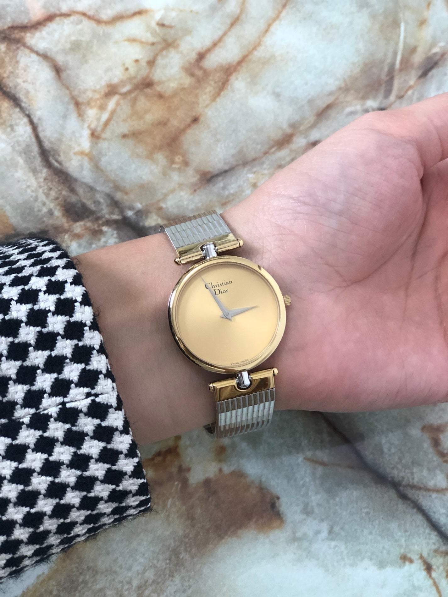 Christian Dior Logo Quartz Watch Silver 3026 Vintage sxevgu