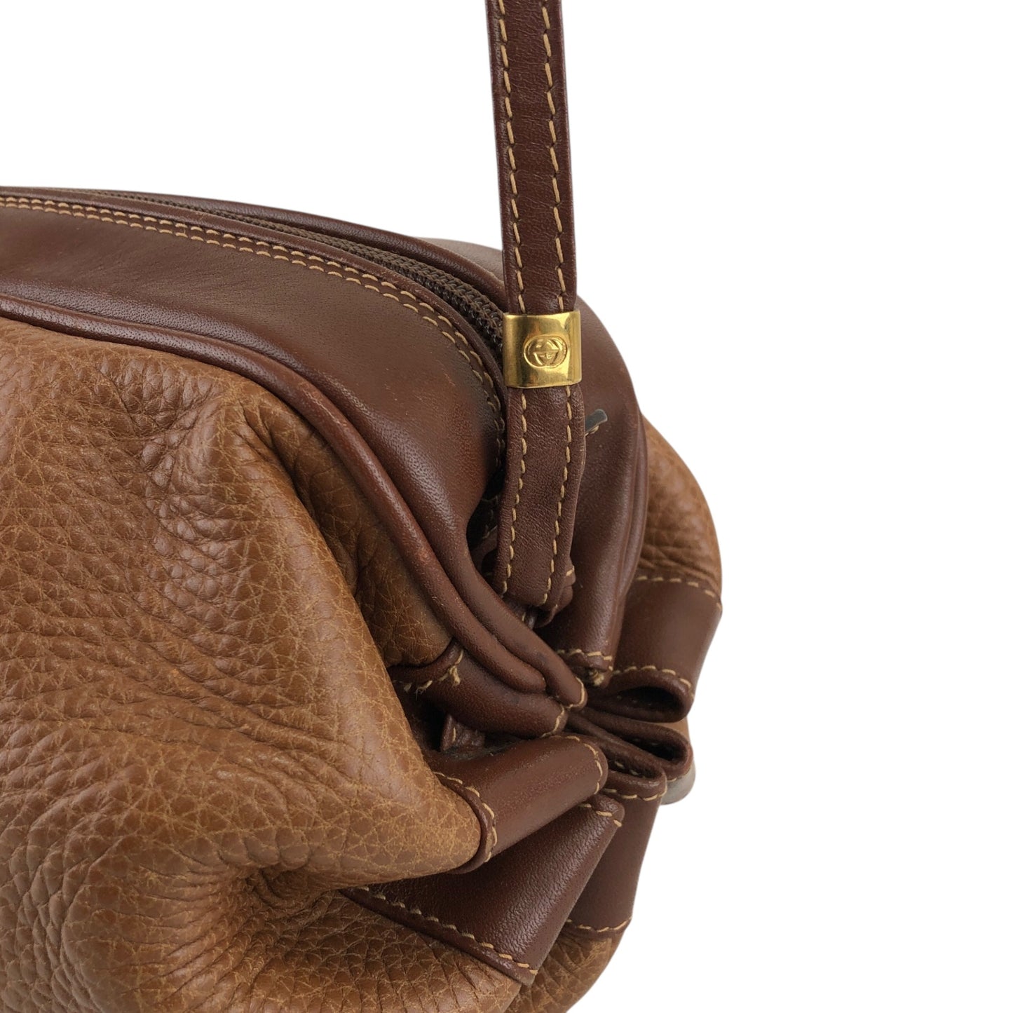 GUCCI Logo Small Shoulder bag Brown Vintage 6j6h7h