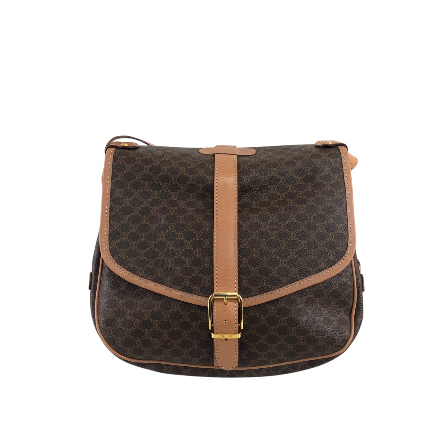 CELINE Macadam Shoulder bag Brown Vintage smihn4