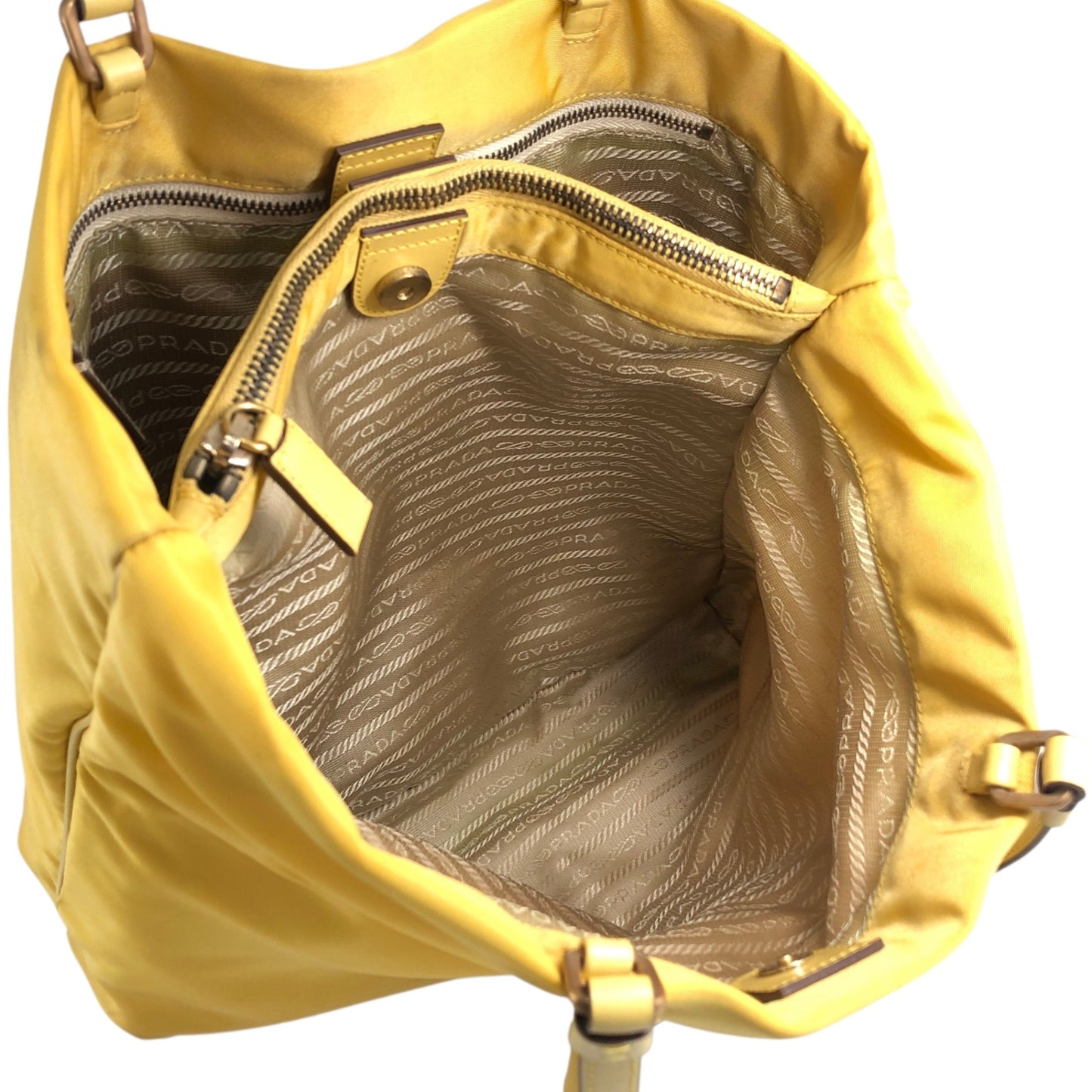 PRADA Triangle Logo Totebag Yellow Vintage gp2htj