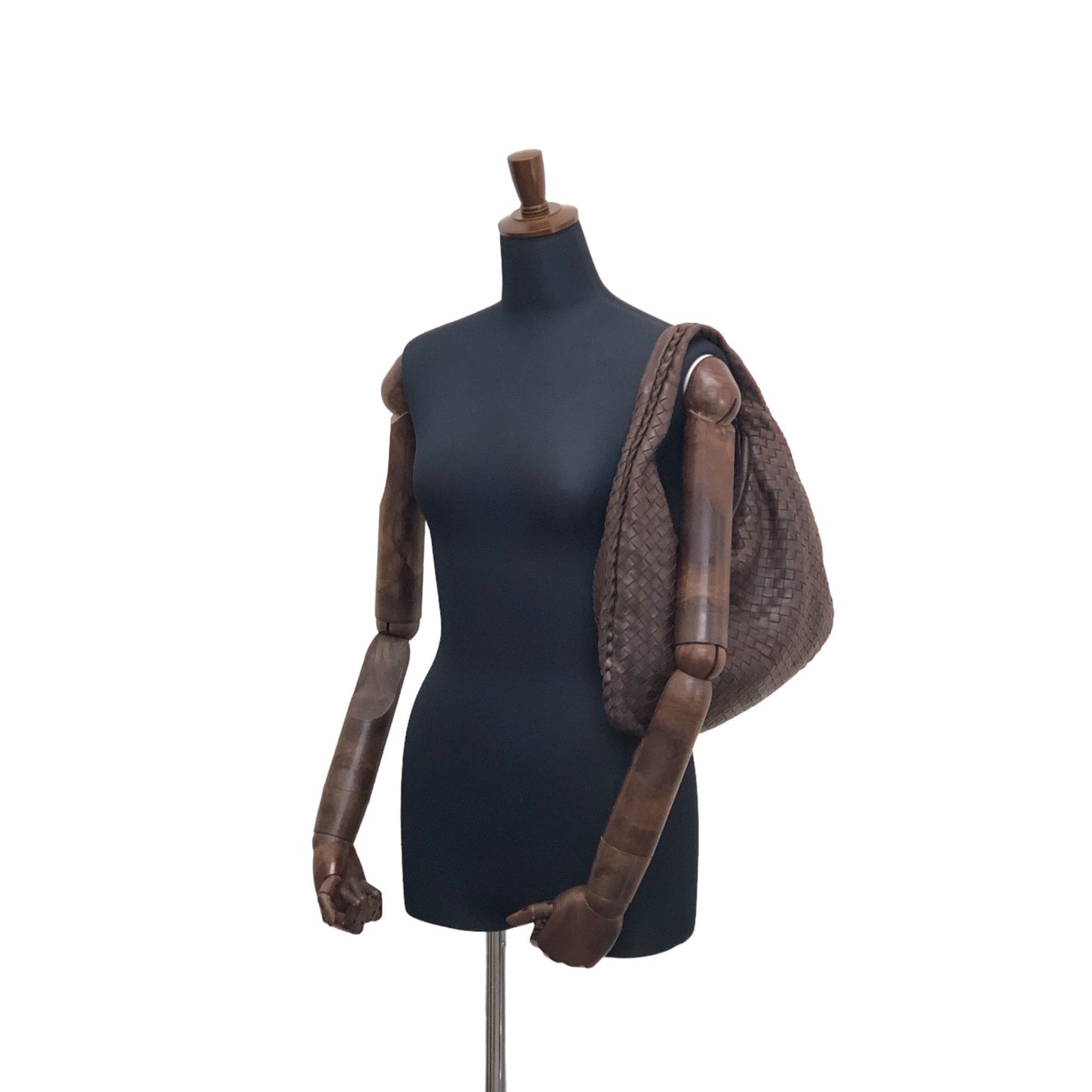 Bottega Veneta Intrecciato Hobobag Handbag Brown Vintage tm87cp