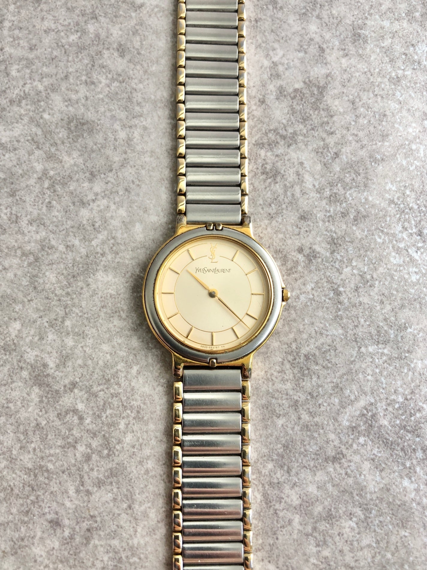 Yves Saint Laurent Quartz Watch Silver×Gold Vintage msfizj